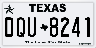 TX license plate DQU8241