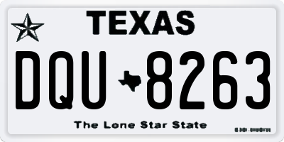 TX license plate DQU8263