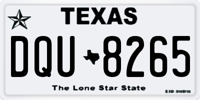 TX license plate DQU8265