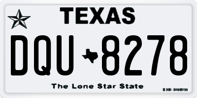 TX license plate DQU8278