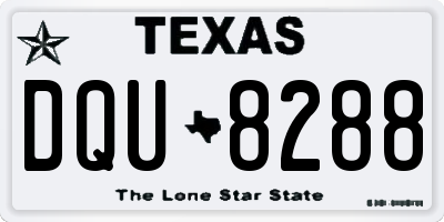 TX license plate DQU8288