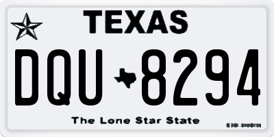 TX license plate DQU8294