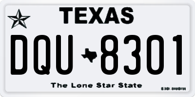 TX license plate DQU8301