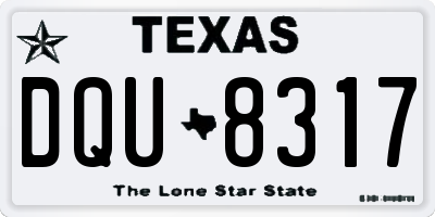 TX license plate DQU8317