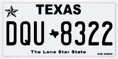 TX license plate DQU8322