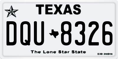 TX license plate DQU8326
