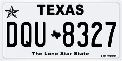 TX license plate DQU8327