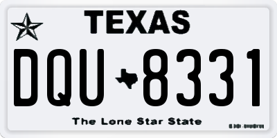 TX license plate DQU8331