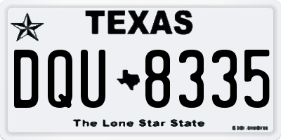 TX license plate DQU8335