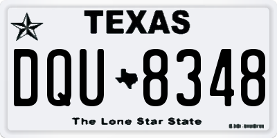 TX license plate DQU8348