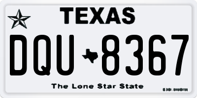 TX license plate DQU8367