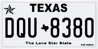 TX license plate DQU8380