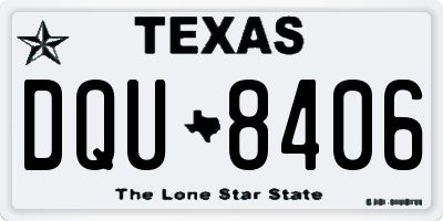 TX license plate DQU8406