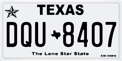 TX license plate DQU8407