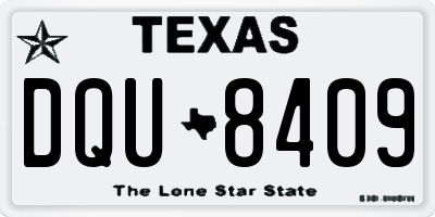 TX license plate DQU8409