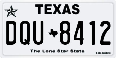 TX license plate DQU8412