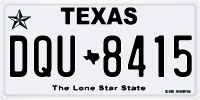 TX license plate DQU8415