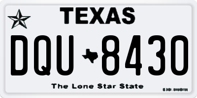 TX license plate DQU8430