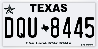 TX license plate DQU8445