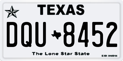 TX license plate DQU8452