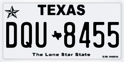 TX license plate DQU8455