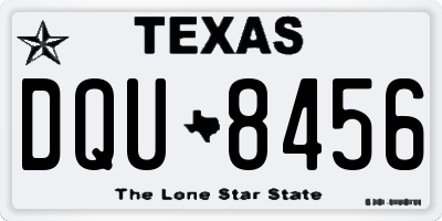 TX license plate DQU8456