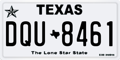 TX license plate DQU8461
