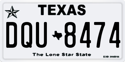 TX license plate DQU8474