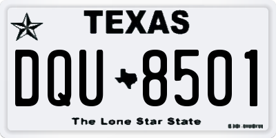 TX license plate DQU8501