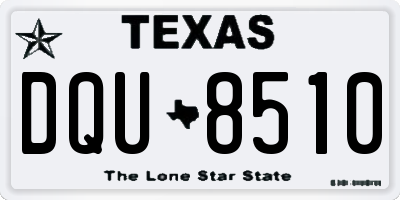 TX license plate DQU8510