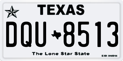 TX license plate DQU8513