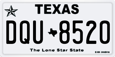 TX license plate DQU8520