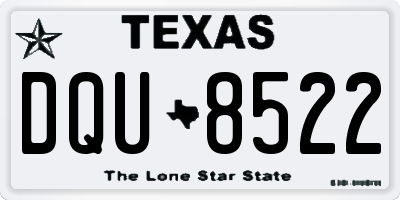 TX license plate DQU8522
