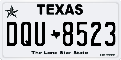 TX license plate DQU8523