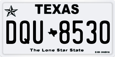 TX license plate DQU8530