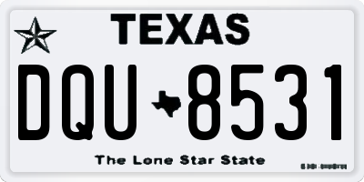 TX license plate DQU8531