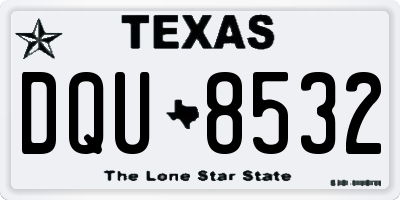 TX license plate DQU8532
