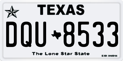 TX license plate DQU8533