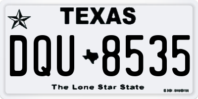 TX license plate DQU8535