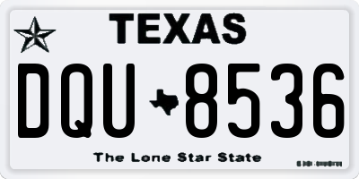 TX license plate DQU8536