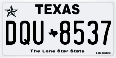 TX license plate DQU8537