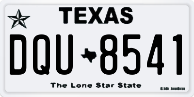 TX license plate DQU8541