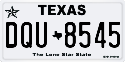 TX license plate DQU8545