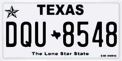 TX license plate DQU8548