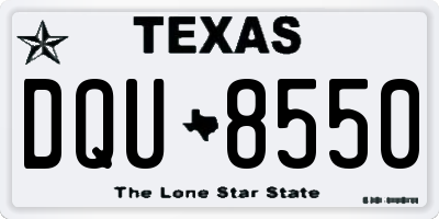 TX license plate DQU8550