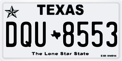 TX license plate DQU8553
