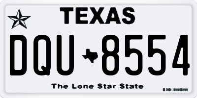 TX license plate DQU8554