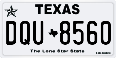 TX license plate DQU8560