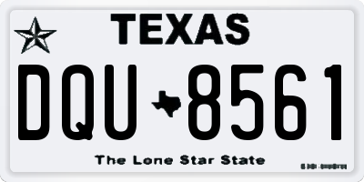TX license plate DQU8561