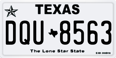 TX license plate DQU8563